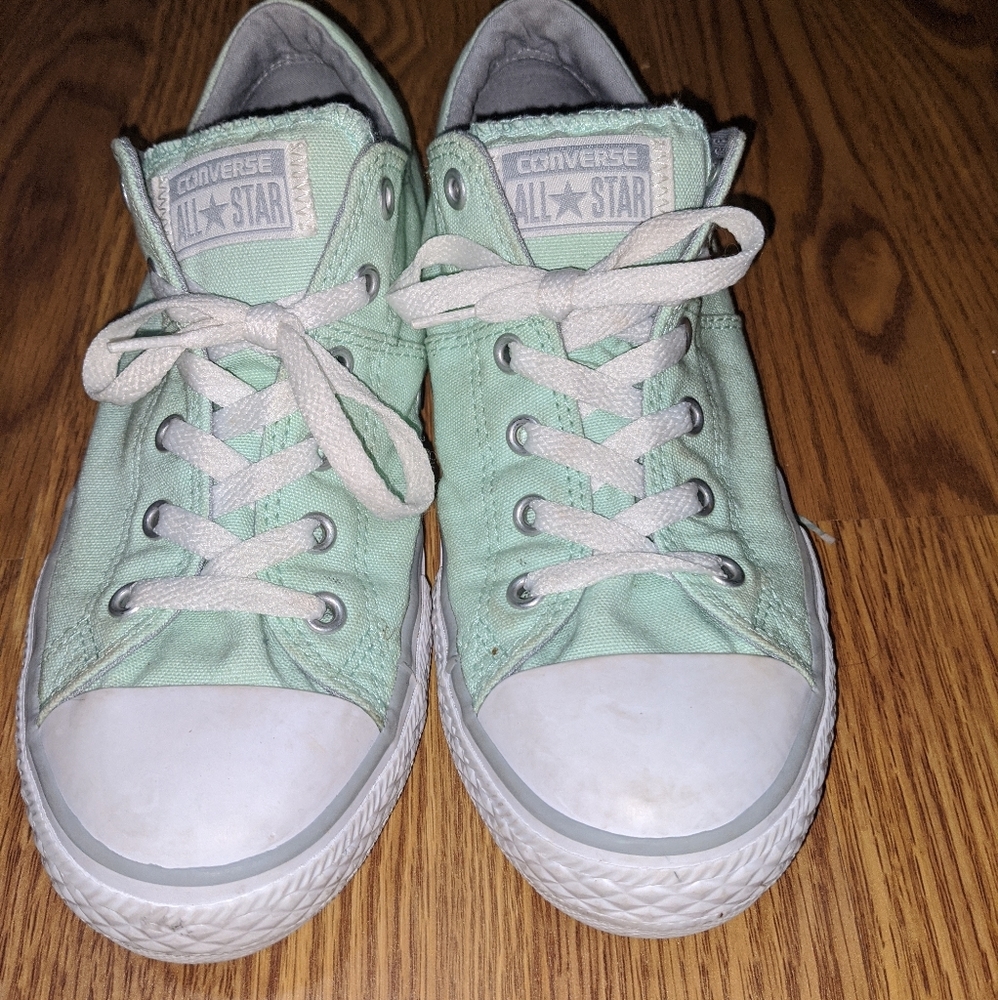Minty green low top converse